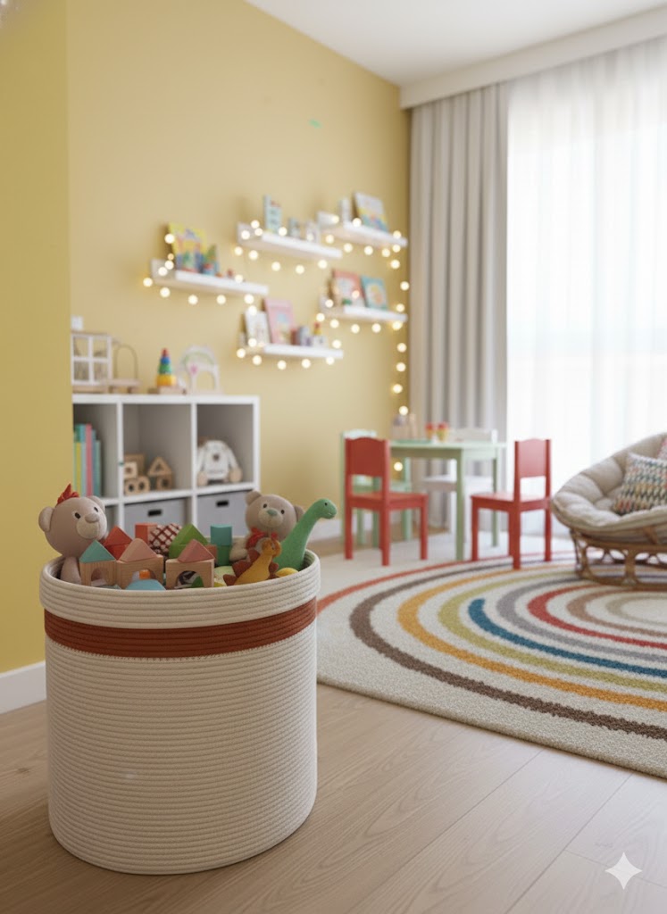 Cesto Multifuncional Versa – náutico – cru/Terracota.