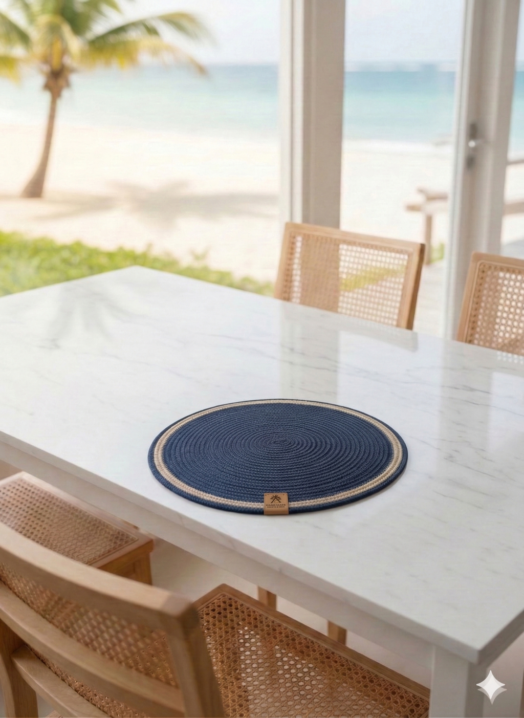 Jogo 6 Peças Americano Sousplat Fusion – Náutico Marinho, Bege